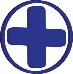 Obraz premium 3D Icon Blue Medical Cross Symbol for Healthcare, Hospital and Emergency Service Transparent Background