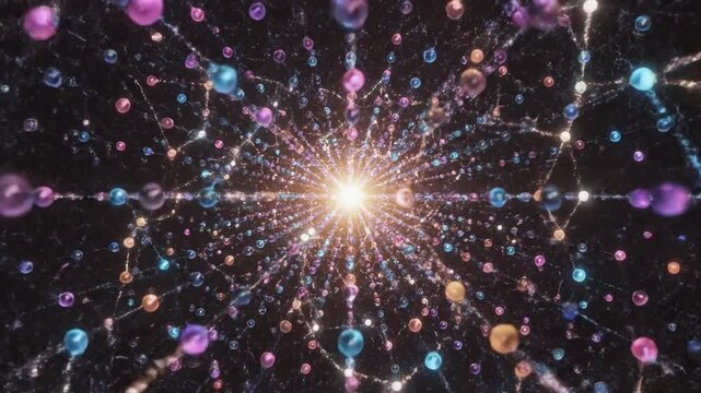 Quantum Entanglement Network Visualization Abstract