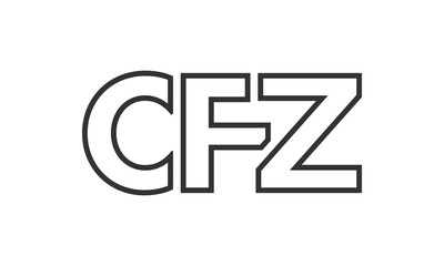 CFZ logo design template with strong and modern bold text. Initial based vector logotype featuring simple and minimal typography. Trendy company identity.