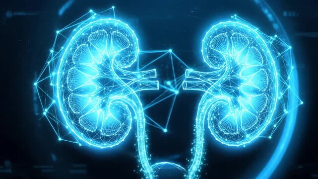 Digital Representation of Human Kidneys in a Futuristic Scientific Environment &ndash; Advanced Medical Concept Illustration