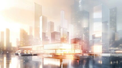 Sunrise cityscape architecture