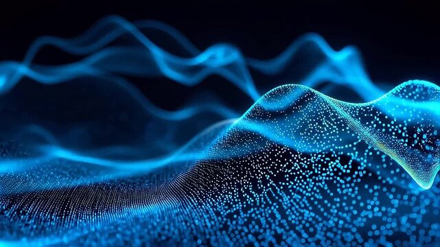 Blue glowing wave pattern