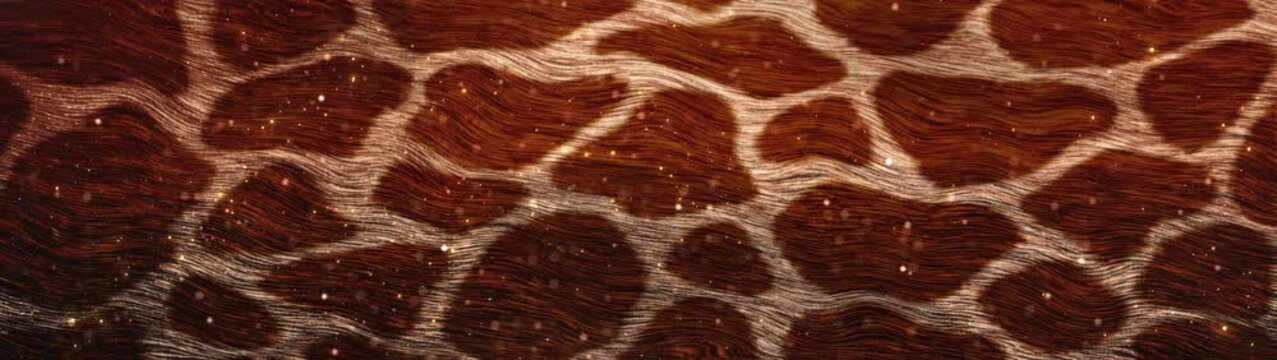Majestic Golden Giraffe Print Background with Shimmering Particles and Luxury Texture