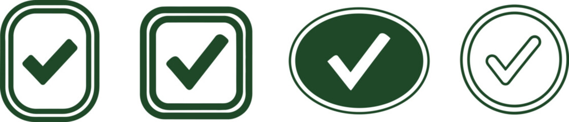 checkmark icons in different shapes and styles on a white background © saiful