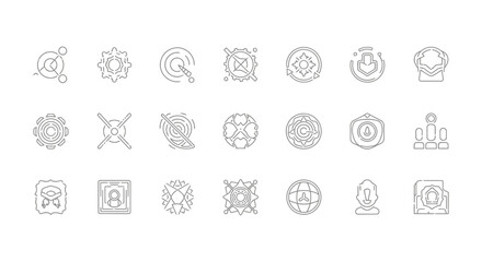 Fototapeta premium abstract line art icons collection for business technology and data concepts ideal for modern digital design and infographics