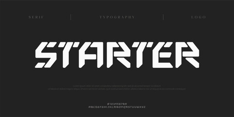 Starter, Creative digital abstract minimal modern alphabet fonts and logo. Creative typography sport, technology, fashion, digital, future creative logos font. vector illustration
