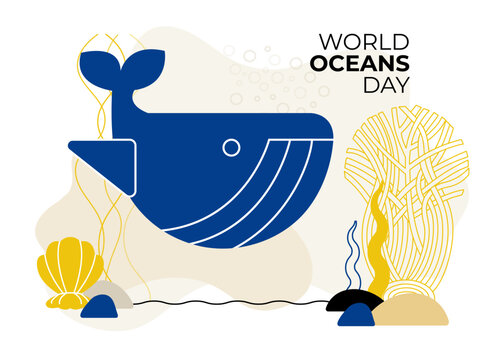 	
World Oceans Day Cute Whale Vector Illustration