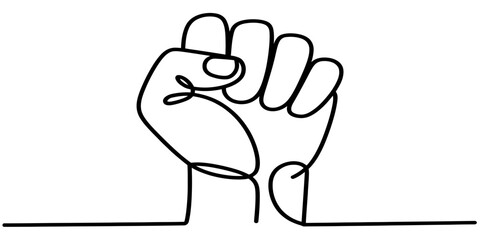 Fototapeta premium Raised Fist With Leaf Symbol Environmental Activism Concept