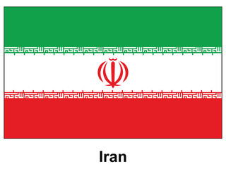Vibrant Colorful Flag of Iran with Symbol and National Colors Displayed