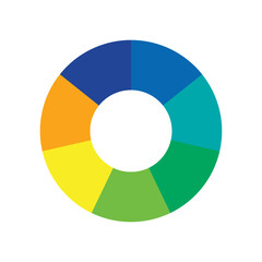 Color palette guide. Rainbow color wheel. Color wheel vector. Illustration of printing color wheel with twelve colors in gradations. Gradation of colors Theory in the circle.