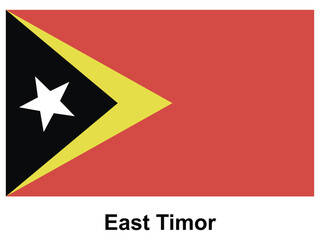 Obraz premium East Timor National Flag with Distinctive Colors and Unique Design Elements