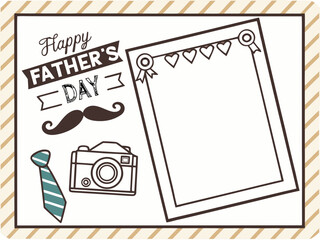 Fototapeta premium Happy Father's day concept vector background. greeting card, poster, cover, vector illustration with father and daughter in trendy flat style.