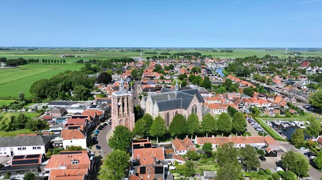 Historic church and cityscape in Europe
