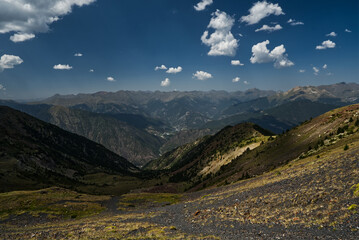 Obraz premium View from Mirador Camp Ramonet viewpoin in Pyrenees mountains in Andorra