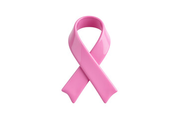 Pink Fluid Awareness Ribbon Symbol with Smooth Water Surfaces and Ambient Occlusion Lighting