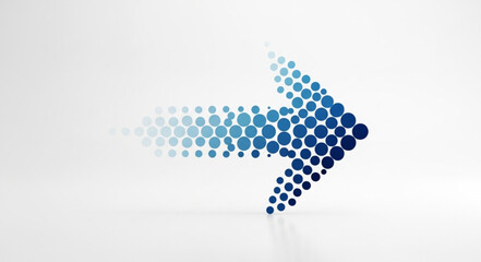 Abstract Arrow Made of Blue Dots Moving Forward. © Ropek