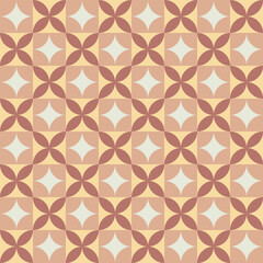 Vector seamless geometric pattern with brown decorative elements 