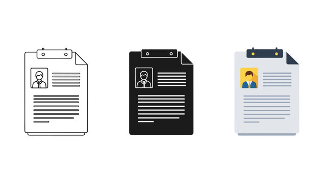 Three different resume or cv document templates Vector