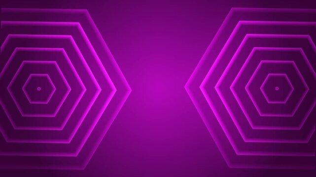 Glowing hexagon mirror background shape line animation
