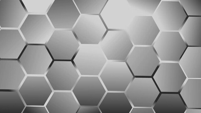 Hexagonal honeycomb background animation, Abstract hexagonal pattern with depth and gradient lighting