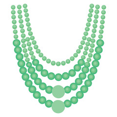 Obraz premium Elegant Green Necklace: A gracefully arranged string of green beads, each reflecting a soft glow, forms a necklace exuding timeless elegance and sophistication.