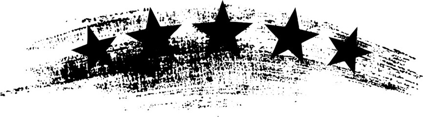 Grunge abstract star rating icon with stencil style design