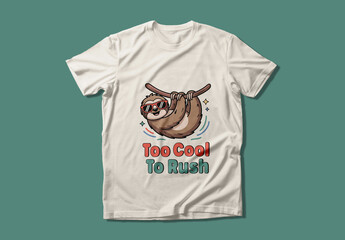 Too Cool To Rush Sloth T Shirt Design