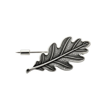 Silver oak leaf brooch