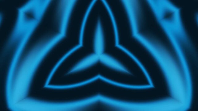 Glowing Blue Neon Celtic Symbols Animation.