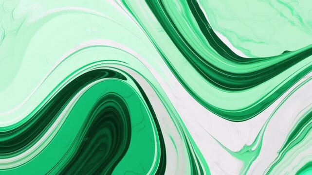 An abstract background with a fluid art effect that resembles a natural marble pattern. The dominant colors in this image include mint green, emerald green, and crisp white accents.