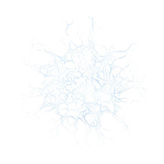 Abstract glowing blue fractal on black background