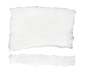 Obraz premium High-quality isolated image of a blank white paper sheet with torn edges, minimalist design ideal for mockups, templates, and creative projects.