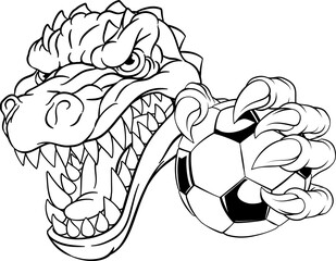 A crocodile, dinosaur or alligator lizard soccer football sports mascot  © Christos Georghiou