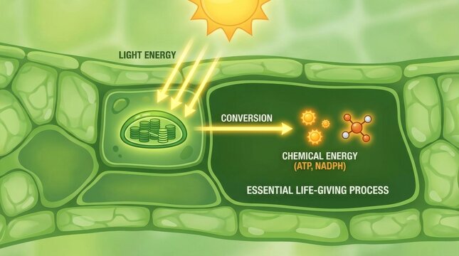 Diagram of Photosynthesis Light Energy Conversion