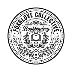 Obraz premium Foxglove Collective Bookbindery Logo.