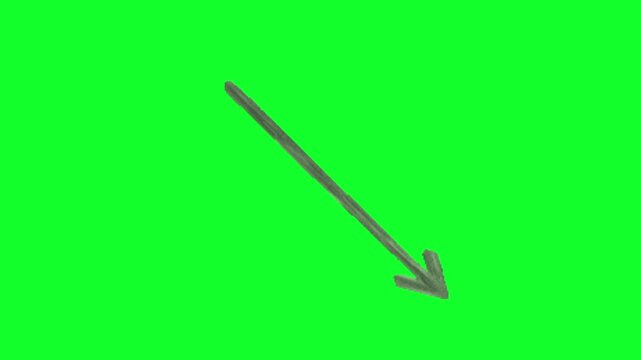 Down arrow animation on green screen