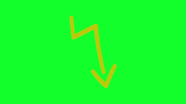 Yellow arrow on green background