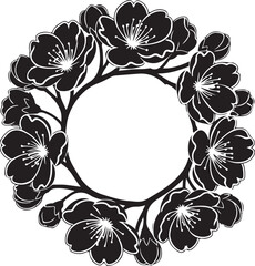 Elegant Black Floral Mandala Silhouette Vector Design