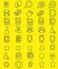 Set of 40 Outline User Interface Icons Vector