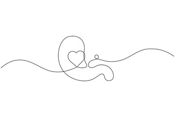 Stomach continuous one line drawing minimalist medical icon on white background
