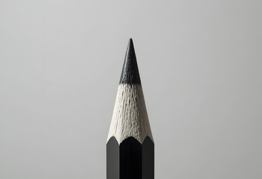 Close Up of Graphite Pencil Tip on Simple Gray Background