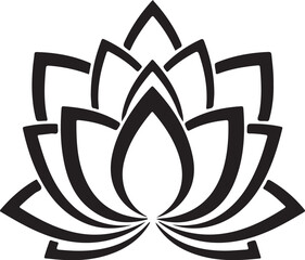 Elegant Black Lotus Flower Silhouette Vector Design