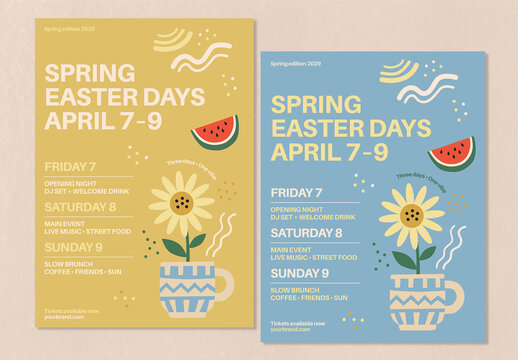 Easter Weekend Event Poster Design Layout