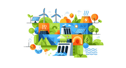 Fototapeta premium Set of eco-friendly sustainable living icons vector