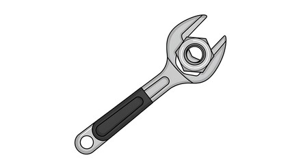 Fototapeta premium Adjustable Wrench Tool on White Background.