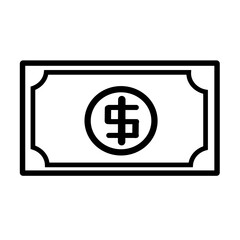 Fototapeta premium Simple cash line icon modern design for finance, business, and UI