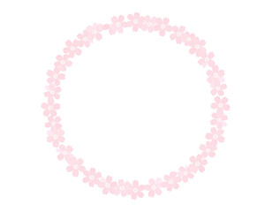 Spring blossom petal wreath with blank middle area

