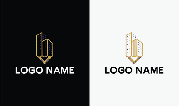 Modern and minimal logo design concept for Draftsman and Architectural Drafting services. Geometric and structured brand identity inspired by blueprints, construction lines, and technical drawings.