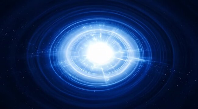 Abstract blue space portal, stargate leading to another dimension, or time travel