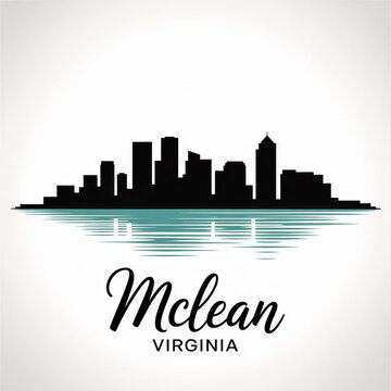 McLean Virginia Skyline Silhouette &mdash; An Upscale Suburb Near Washington DC Vector